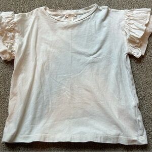 Cream crewcuts ruffle T-shirt.